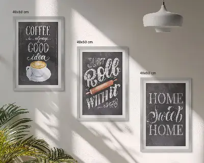 Wanddecoratieset van schilderijen met koffiethema voor een warme uitstraling in huis