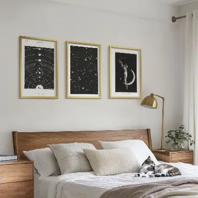 Wanddecoratie set schilderijen Nachtfiguur van het zonnestelsel