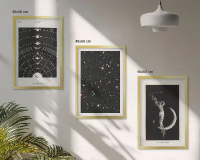 Wanddecoratie set schilderijen Nachtfiguur van het zonnestelsel