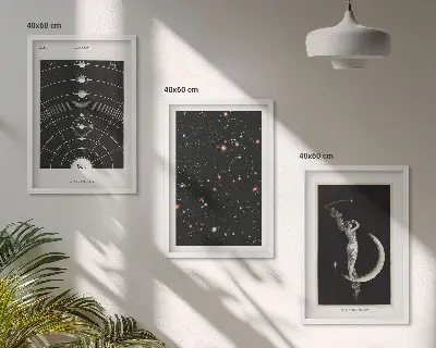 Wanddecoratie set schilderijen Nachtfiguur van het zonnestelsel
