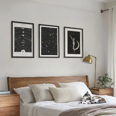 Wanddecoratie set schilderijen Nachtfiguur van het zonnestelsel