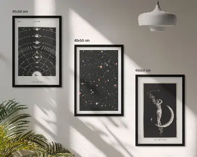 Wanddecoratie set schilderijen Nachtfiguur van het zonnestelsel
