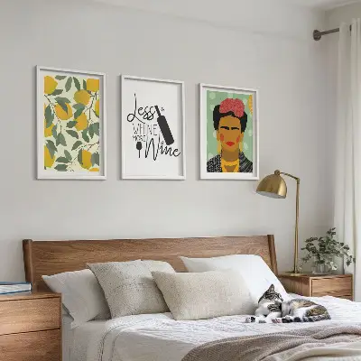 Fotowand portret van Frida met citroenen