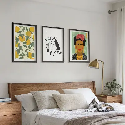 Fotowand portret van Frida met citroenen