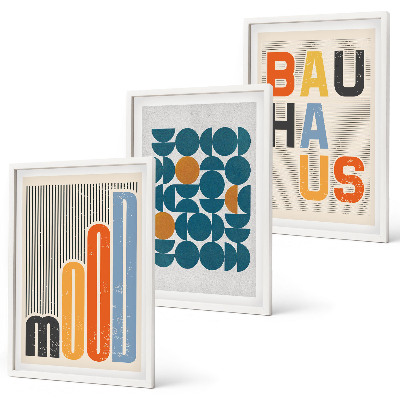 Wanddecoratie set schilderijen Bauhaus geometrische patronen