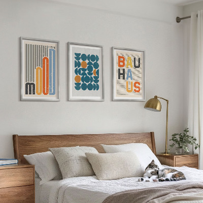 Wanddecoratie set schilderijen Bauhaus geometrische patronen