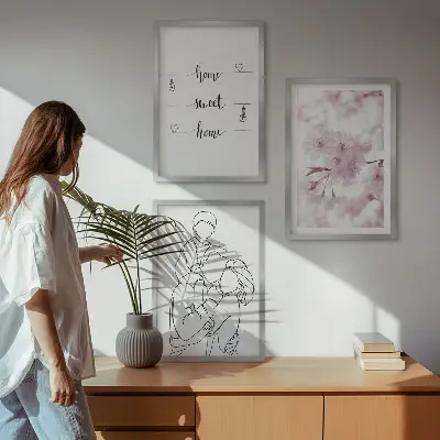 Fotowand Bloemenfamilie minimalistisch
