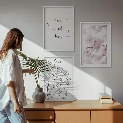 Fotowand Bloemenfamilie minimalistisch