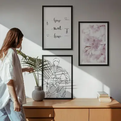 Fotowand Bloemenfamilie minimalistisch