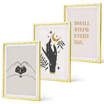 Fotowand met minimalistische boho-illustraties