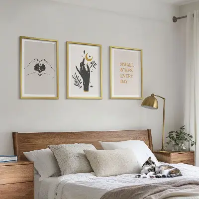 Fotowand met minimalistische boho-illustraties