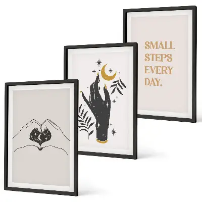 Fotowand met minimalistische boho-illustraties