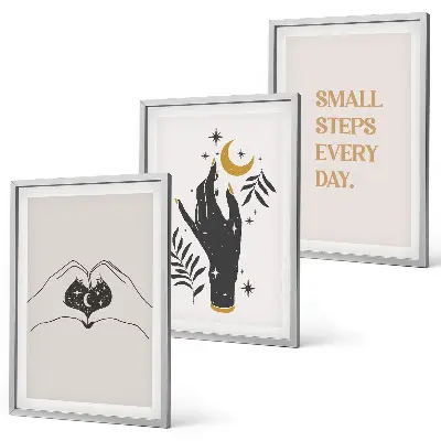 Fotowand met minimalistische boho-illustraties