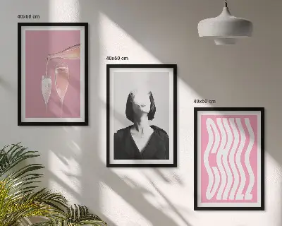Wanddecoratieset schilderijen stijlvol portret met champagne en ontspanning