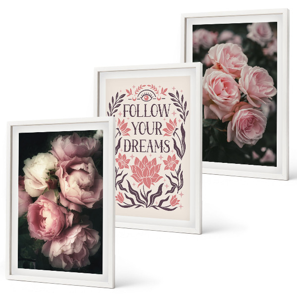 Fotowand Vintage rozen dromen inscriptie