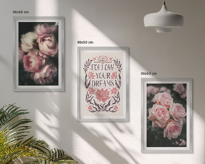 Fotowand Vintage rozen dromen inscriptie