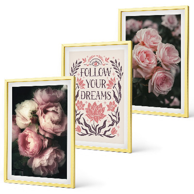Fotowand Vintage rozen dromen inscriptie