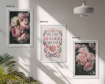 Fotowand Vintage rozen dromen inscriptie