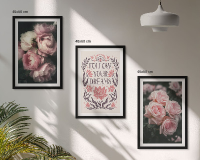 Fotowand Vintage rozen dromen inscriptie