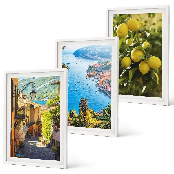 Fotowand met uitzicht op mediterrane straatjes en citroenen
