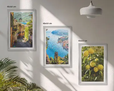 Fotowand met uitzicht op mediterrane straatjes en citroenen