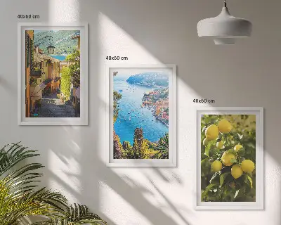 Fotowand met uitzicht op mediterrane straatjes en citroenen