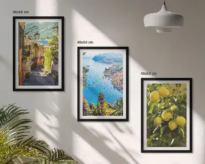 Fotowand met uitzicht op mediterrane straatjes en citroenen