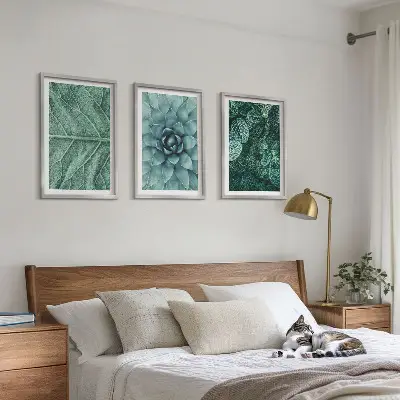 Wanddecoratieset schilderijen met botanische planten en bladeren