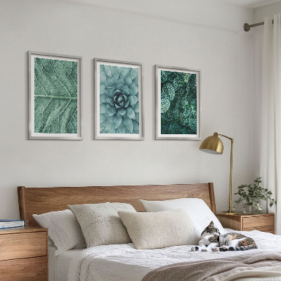 Wanddecoratie set schilderijen Zbliżenia rośliny liście