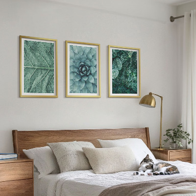 Wanddecoratie set schilderijen Zbliżenia rośliny liście