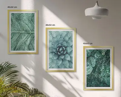 Wanddecoratieset schilderijen met botanische planten en bladeren