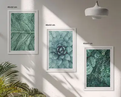 Wanddecoratieset schilderijen met botanische planten en bladeren