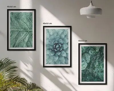 Wanddecoratieset schilderijen met botanische planten en bladeren
