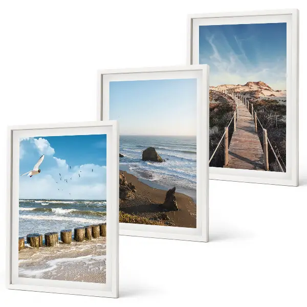Fotowand met strand golven lucht en een steiger