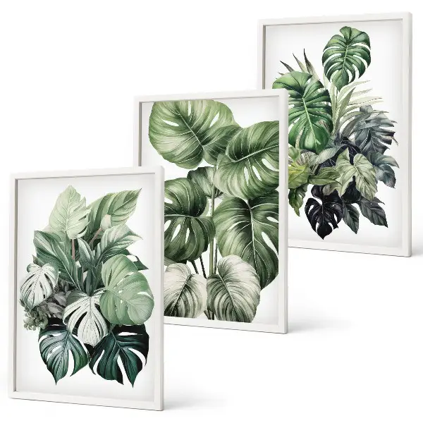 Fotowand tropische groene bladeren in aquarel