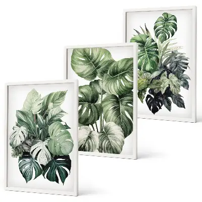 Fotowand tropische groene bladeren in aquarel