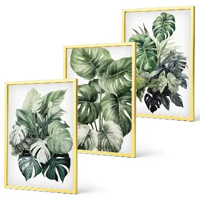 Fotowand tropische groene bladeren in aquarel