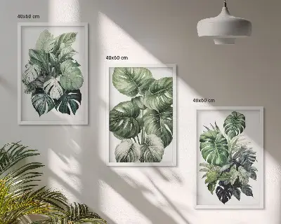 Fotowand tropische groene bladeren in aquarel