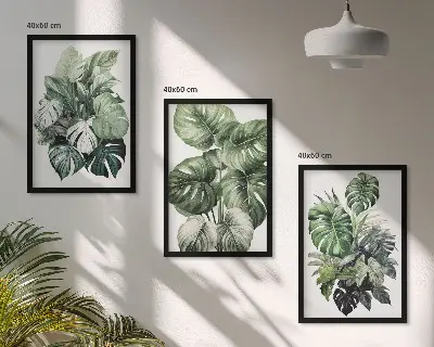 Fotowand tropische groene bladeren in aquarel