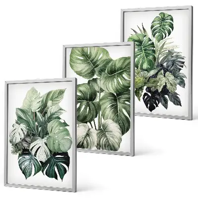 Fotowand tropische groene bladeren in aquarel