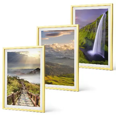 Wanddecoratieset schilderijen met berglandschappen en waterval