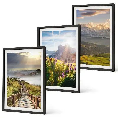Fotowand berglandschap met bloemen