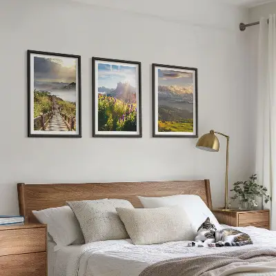 Fotowand berglandschap met bloemen