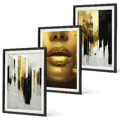 Set abstracte schilderijen portret