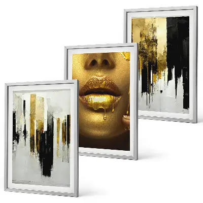 Set abstracte schilderijen portret