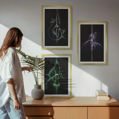 Fotowand abstracte patronen van zwart en kleuren