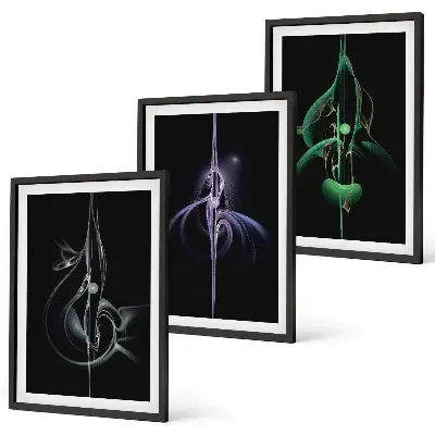 Fotowand abstracte patronen van zwart en kleuren