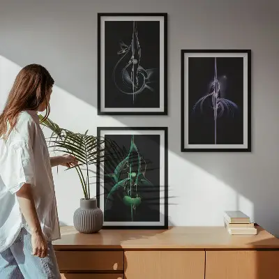 Fotowand abstracte patronen van zwart en kleuren