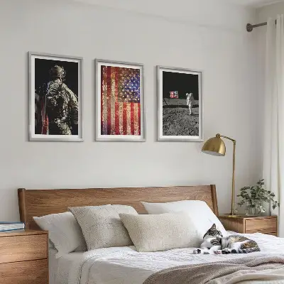 Set wanddecoratie met Amerikaanse symbolen schilderijen van de vlag van de VS
