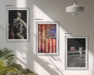 Set wanddecoratie met Amerikaanse symbolen schilderijen van de vlag van de VS